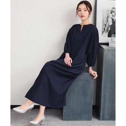フロリア Flolia 【喪服・礼服】フォーマルワンピース 手がかり素っ首 半袖 コクーン ロング丈 ブラックフォーマル 儀式用 卒式 卒園式 はいり込む式 入園式 オケージョン 七五三 御っ母さん お母さん マタ