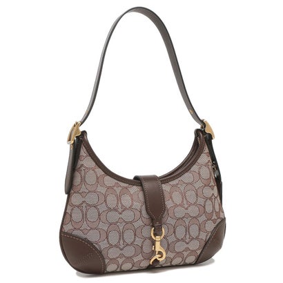 コーチ COACH ショルダーバッグ ハンプトンズ ホーボー バッグ シグネチャー ジャカード ブラウン レディース COACH CDG72 B4S0M （B4 OAK MAPLE）