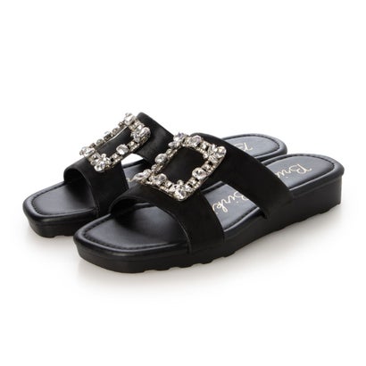 ブリジット 赤ちょうちんキン Bridget Birkin スクエアバックルミュールサンダル （黒いこと）