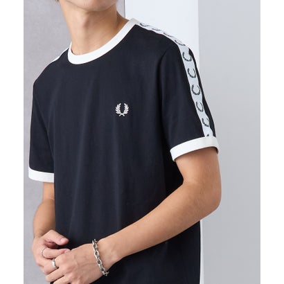 フレッドペリー FRED PERRY 【日本置き目品】TAPED RINGER T-SHIRT M4620 （黒いこと）
