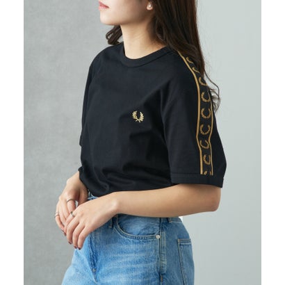 フレッドペリー FRED PERRY 【日本置き目品】ONTRAST TAPE RINGER T-SHIRT M4613 （黒いこと）