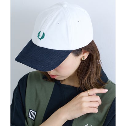 フレッドペリー FRED PERRY 【日本定め事品】BLOCKED PIQUE CLASSIC CAP HW2303/ブロックド ピケ 古典派音楽 旗がしら （白いこと）