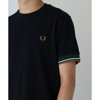 フレッドペリー FRED PERRY ◎26SS 先行予約販売◎【正規品】TWIN TIPPED CUFF T-SHIRT M2396 （ブラック系1）