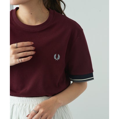 フレッドペリー FRED PERRY ◎26SS 先行予約販売◎【正規品】TWIN TIPPED CUFF T-SHIRT M2396 （バーガンディー）