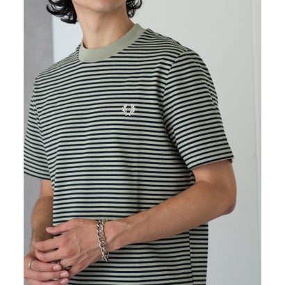 フレッドペリー FRED PERRY ◎26SS 先行予約販売◎【正規品】FINE STRIPE HEAVYWEIGHT TSHIRT M6581 （ミント）