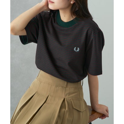 フレッドペリー FRED PERRY ◎26SS 先行予約販売◎【正規品】FINE STRIPE HEAVYWEIGHT TSHIRT M6581 （グリーン） 9,504円