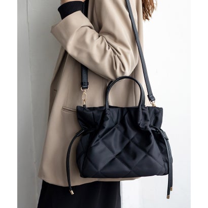 ヴィータフェリーチェ VitaFelice 巾着2WAYハンドバッグ (BLACK)