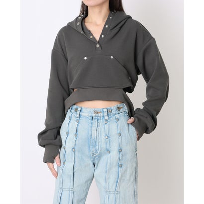 アクオド ACUOD Cropped Hood Sweat Shirts （チャコールグレー）