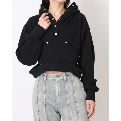アクオド ACUOD Cropped Hood Sweat Shirts （ブラック）