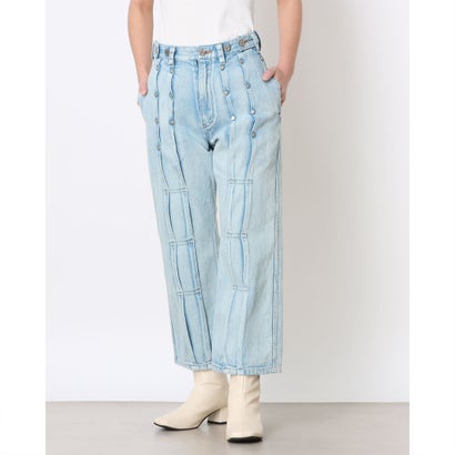 アクオド ACUOD Rivet Tuck Jean Pants-Femme (ブルー)|LOCOMALL(ロコンド公式ストア)