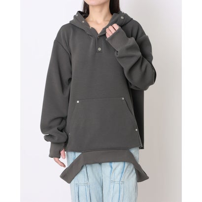 アクオド ACUOD pullover hood sweat shirt （チャコールグレー）