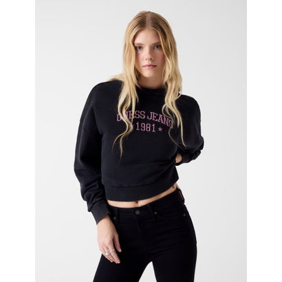 ゲス GUESS GUESS JEANS Drop Shoulder Emb Cropped Crew （JTMU）