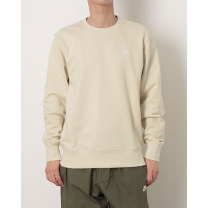 ナイキ NIKE メンズ スウェットトレーナー ナイキ クラブ FT L/S クルー FN3889229 （LT KHAKI/WHITE）