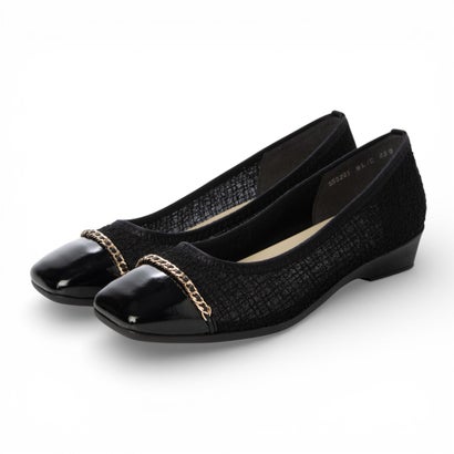 ブリジットバーキン ウォーク Bridget Birkin Walk チェーンアクセントスクエアパンプス （黒いこと二人組）
