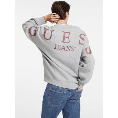 ゲス GUESS GUESS JEANS Crew Neck Os Back Macro Logo Sweat (H90Z)
