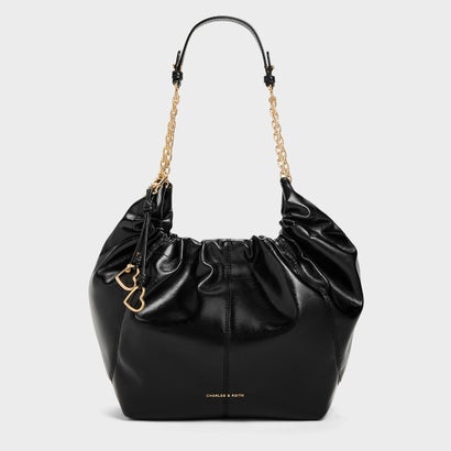 プリンスチャールズ島 アンド キース CHARLES \u0026 KEITH Ciara シアラ ルーシュドホーボーバッグ （Black）