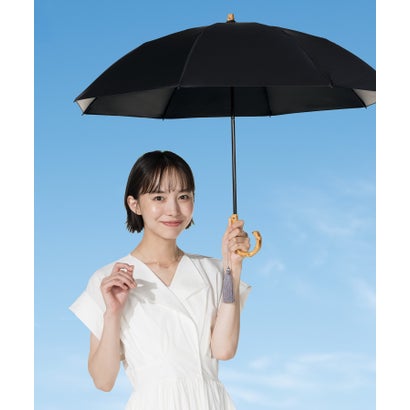 【Wpc.】最強の日がさ UVO（ウーボ）2段折 ミニ 50糎 完膚なきまで遮光 遮熱 晴雨兼用 2WAY 折りたたみ傘 （タッセル/ 黒いこと）