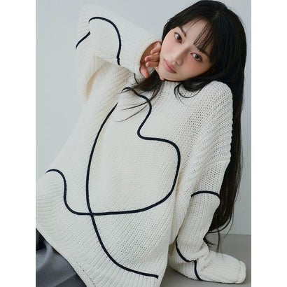 エミ emmi 【HEART】 【ONLINE限定カラーあり】ハートエンブロイダリーニット （OWHT）