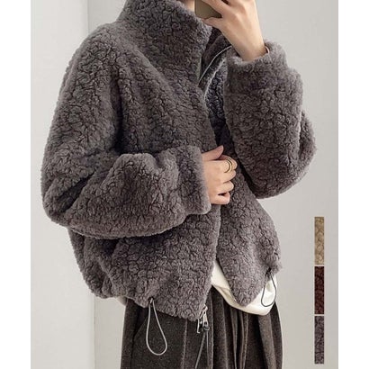 アルゴトウキョウ ARGO TOKYO High-Neck Short Boa Jacket 21143 ハイネックショートボアジャケット （薄墨色）