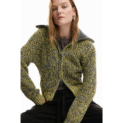 デシグアル Desigual 厚手のジッパーカーディガン （グレー/ブラック）｜LOCOMALL（ロコンド公式ストア）
