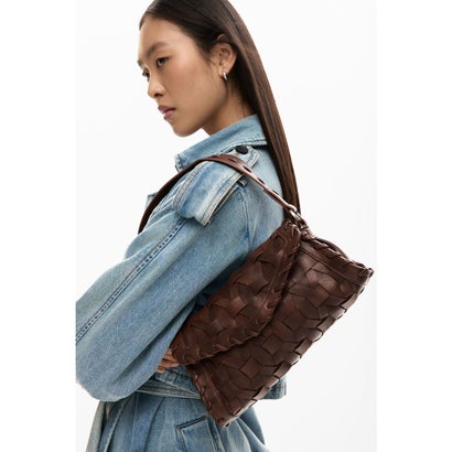 デシグアル Desigual 小さな編み込み御徒面子 （赤銅色）