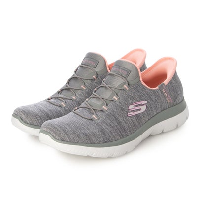 スケッチャーズ SKECHERS SLIP-INS:SUMMITS-EVERYDAY SET（スリップインズ：サミッツ - エブリデイ セット）スリッポンスニーカー 150264 （グレー/コーラル）