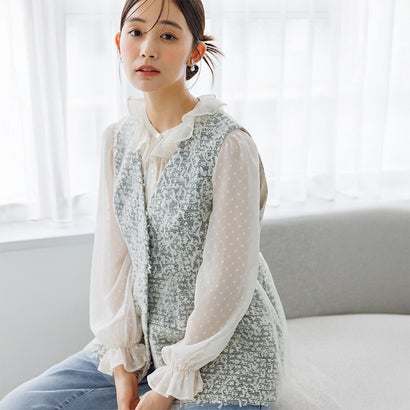 フォルムフォルマ form forma 【chaco】【formformaWEB限定】ドットチュールフリルブラウス単品 (アイボリー)|LOCOMALL(ロコンド公式ストア)