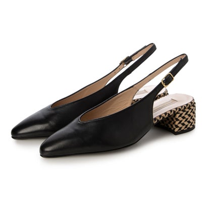 インターショシュール INTER-CHAUSSURES ポインテッドトウVカットバックバンド (ブラックコンビ)|LOCOMALL(ロコンド公式ストア)
