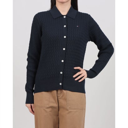 トミー ヒルフィガー TOMMY HILFIGER ファインゲージケーブルロングスリーブカーディガン （マルチ）