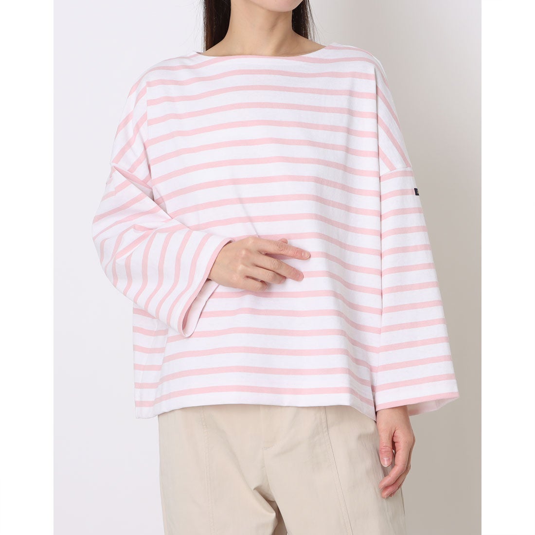 ルミノア Le Minor ボーダーカットソー （Blanc/Rose Pink）