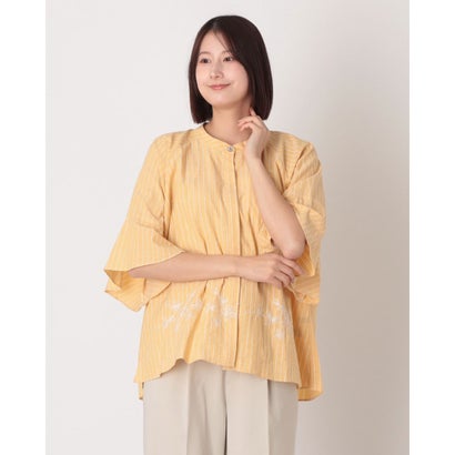 ファイン FINE ストライプ刺繍ブラウス （イエロー）｜LOCOMALL（ロコンド公式ストア） 11,396円