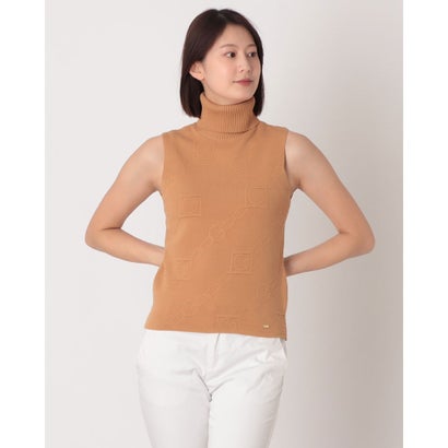 ガウディ GAUDI G目じるし×チェーンタートルネックノースリTOPS （CAMEL）
