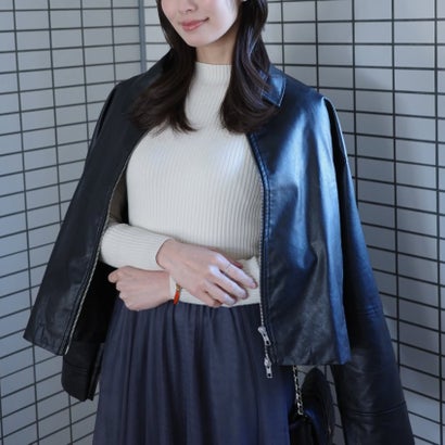 ヒューマンセカンドオケージョン Human 2nd Occasion フェイクレザーブルゾン （黒いこと）