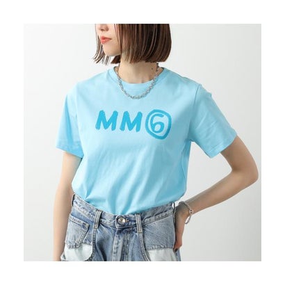 エムエムシックス メゾン マルジェラ MM6 Maison Margiela MM6 KIDS Tシャツ M61016 MM04I 半袖 カットソー （M6C49/ブルー）