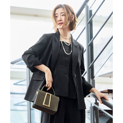 ルイルエブティック RUIRUE BOUTIQUE ストレッチ ｜ 【3点】 ピークドラペルジャケット ＆ ペプラムジレ ＆ タックワイドパンツ セット ｜ セレモニースーツ・フォーマルスーツ・ママスーツ・
