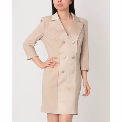 リナシメント RINASCIMENTO サテン切替テーラードワンピース （Tortora Beige）