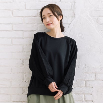 サブストリート マイスタンダード sabstreet my standard 【sabstreet bis】【web限定】 レースドッキングダンボールスウェット （ブラック）