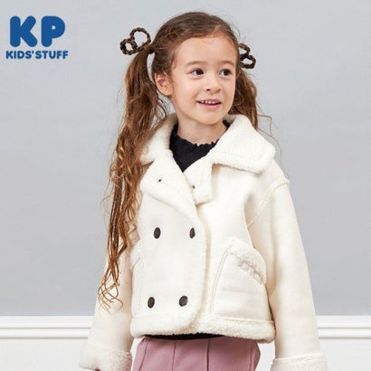 ケーピー KP KP(ケーピー)ラメフェイクムートンコート(110～140) （オフ ホワイト）