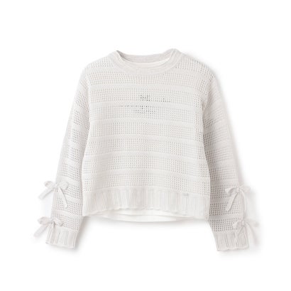 メゾピアノジュニア mezzo piano junior ラメニット＆半袖Tシャツセット （アイボリー）