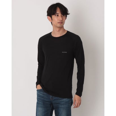 モン呼びりん mont-bell モン呼びりん スーパーメリノウール L.W. ラウンドネックシャツ Men\u0027s （黒いこと）