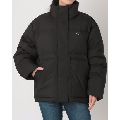 カルバン クライン Calvin Klein CLASSIC SMALL LOGO PUFFER JACKET クラック スモール ロゴ パディング ダウン ジャケット （ブラック）