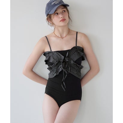 シードレス SEA DRESS フリルビスチェ付ワンピース/水着【返品不可商品】 （ブラック）