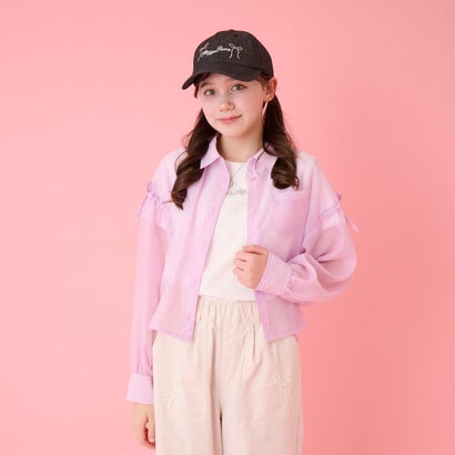 メゾピアノジュニア mezzo piano junior シアーシャツ＆リブTシャツセット （ピンク）