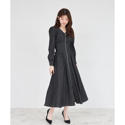 トッコクローゼット tocco closet パールジップコルセットライクデニムワンピース