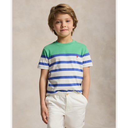 ポロ ラルフ 置き目レン POLO RALPH LAUREN (ボーイズ 2才～7才)ストライプド 綿織物 ティーシャツ ティーシャツ （300緑であること）