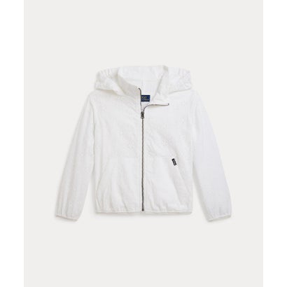 ポロ ラルフ 置き目レン POLO RALPH LAUREN (ガールズ 2才～6才)はと目 綿織物 フーデッド 上衣 （100白いこと）