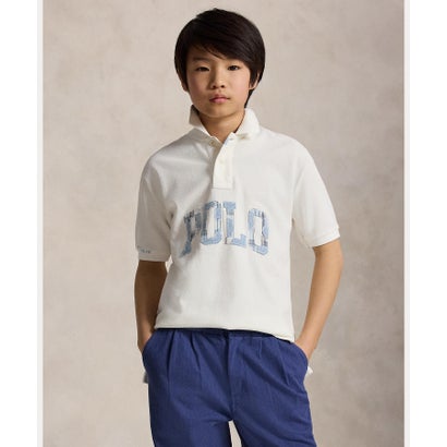 ポロ ラルフ 置き目レン POLO RALPH LAUREN (ボーイズ 8才～20才)ロゴタイプ 綿織物 メッシュ スポーツシャツ （100白いこと）