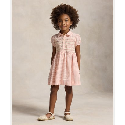 ポロ ラルフ 置き目レン POLO RALPH LAUREN (ガールズ 2才～6才)ストライプド 綿織物 シアサッカー 御召しもの （101自然的）