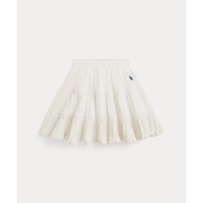 ポロ ラルフ 置き目レン POLO RALPH LAUREN (ガールズ 2才～6才)ミニ有線テレビ ティアード 綿織物 スコート （100白いこと）
