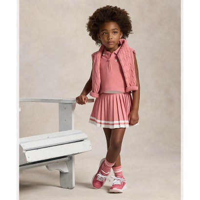 ポロ ラルフ 置き目レン POLO RALPH LAUREN (ガールズ 2才～6才)ストライプド プリーテッド スカート （650サクラ色）